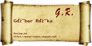 Góber Réka névjegykártya